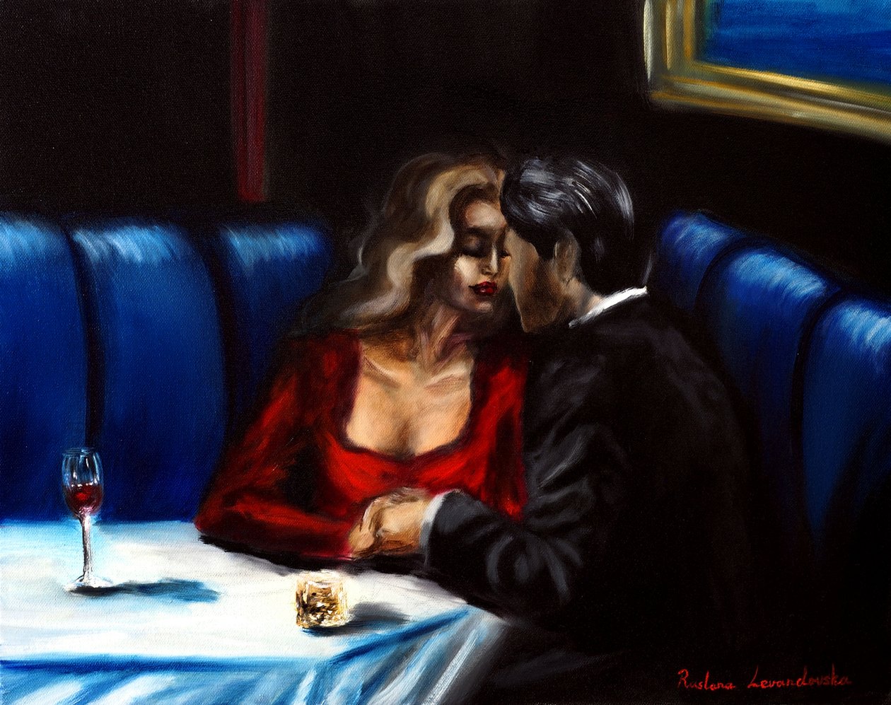 Soirée romantique, 2024 (huile sur toile) - Ruslana Levandovska