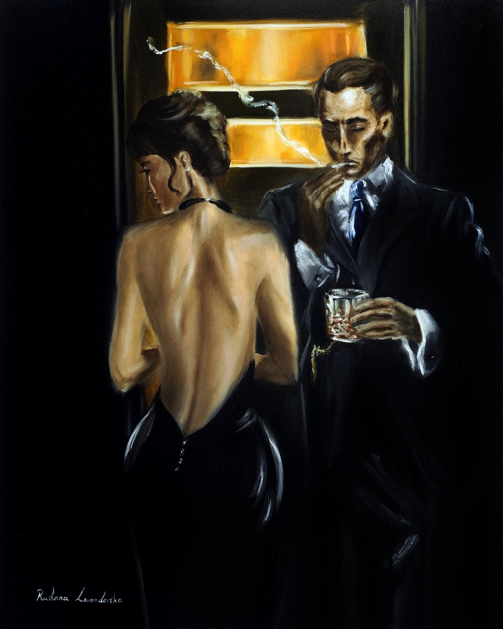 Fumée et soie, 2025 (huile sur toile) - Ruslana Levandovska