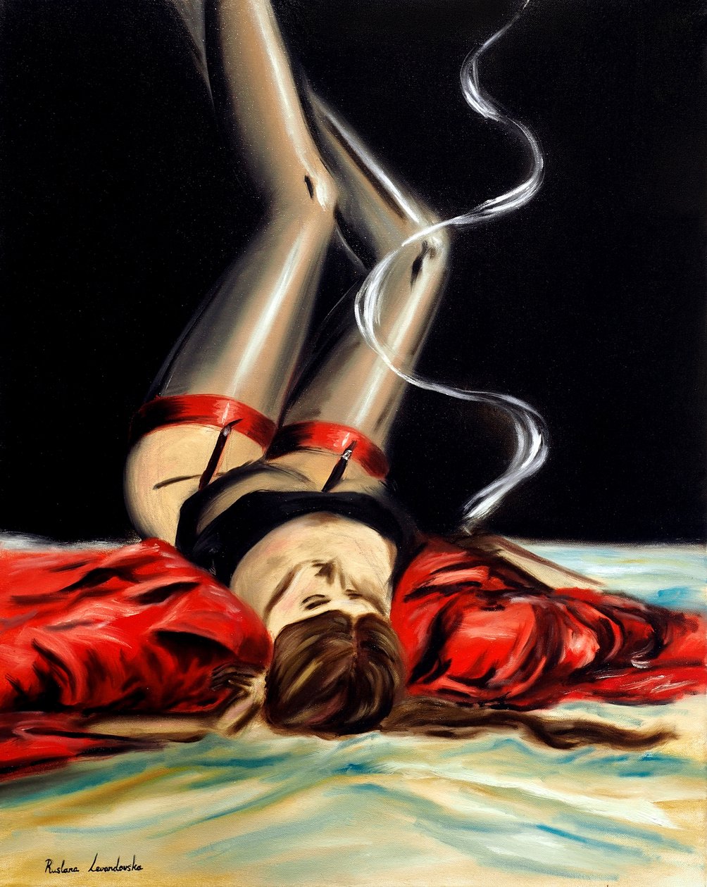 Sultry Scarlet, 2025 (huile sur toile) - Ruslana Levandovska