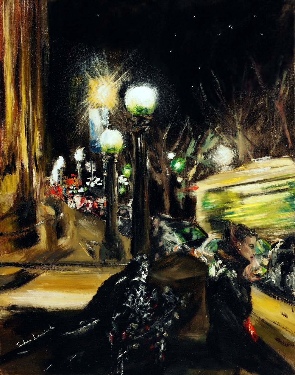 La ville en mouvement de New York, 2021 (huile sur toile) - Ruslana Levandovska