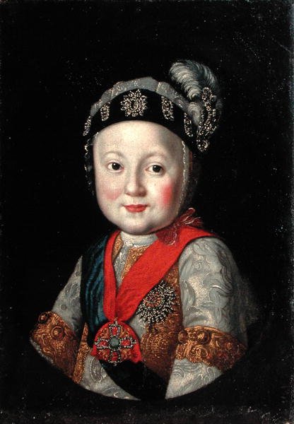 Portrait du grand-duc Pavel Petrovich enfant, 2e moitié du 18e siècle - Russian School