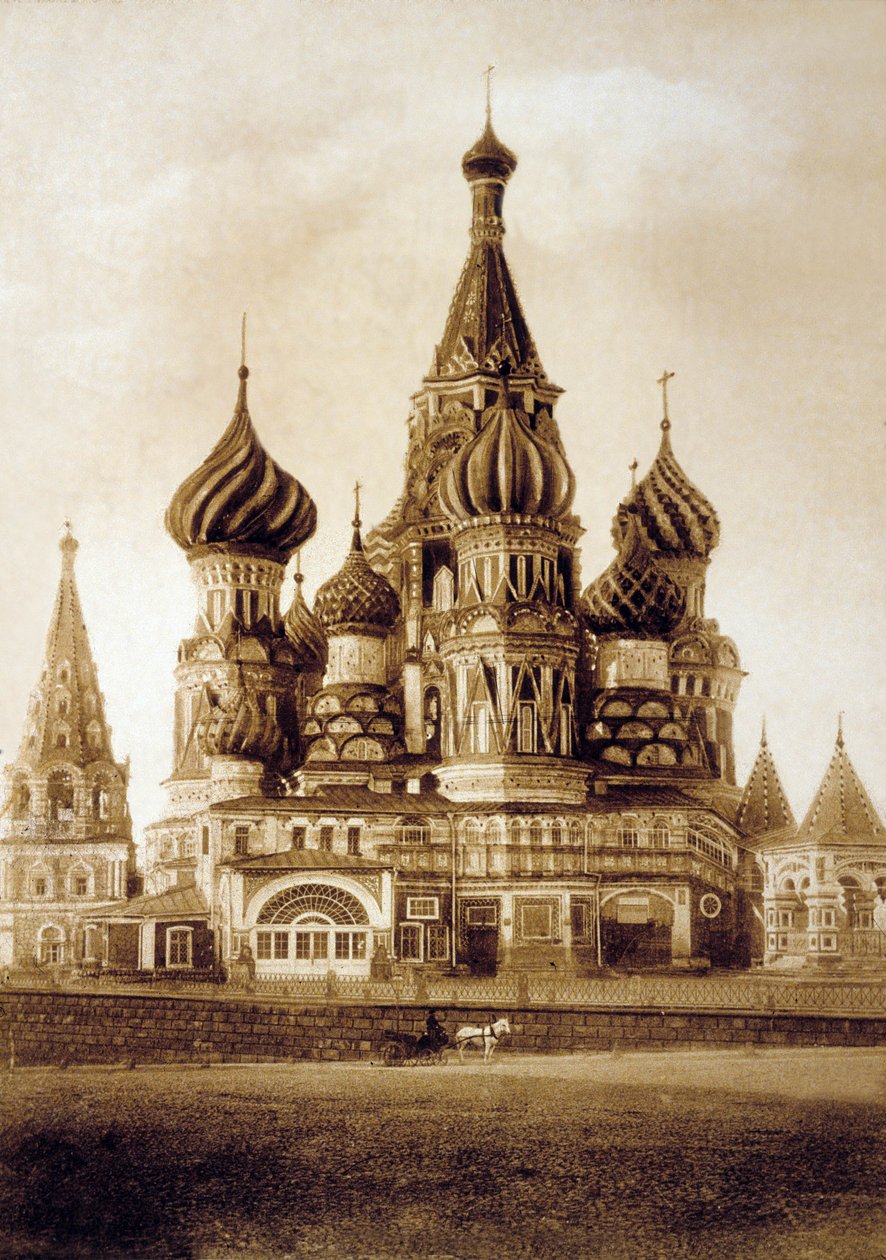 Cathédrale Saint-Basile, Place Rouge, Moscou, c. 1890 - Russian Photographer