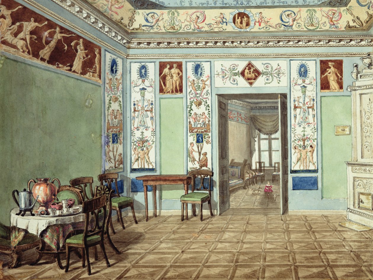 Salle de petit-déjeuner étrusque néoclassique, 1820 - Russian School
