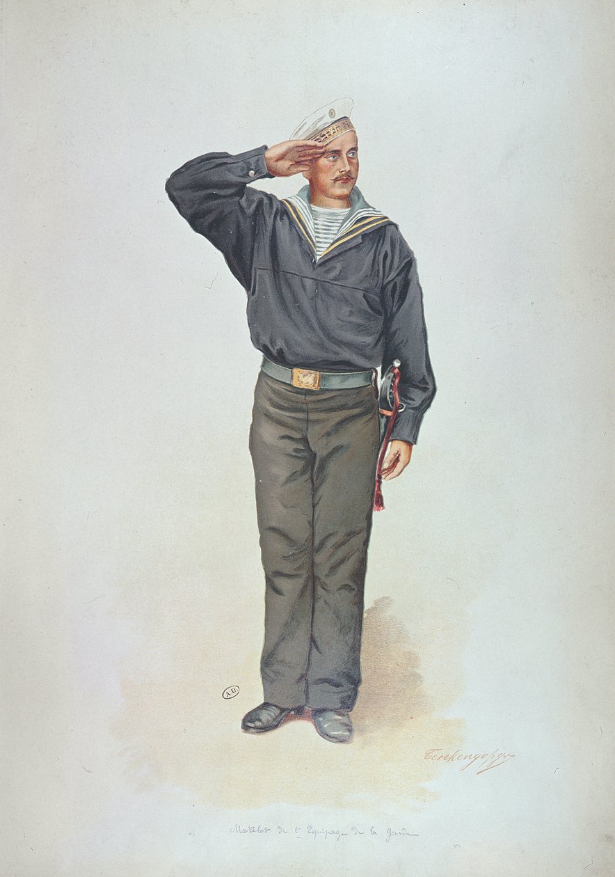Marin russe en uniforme de la marine russe à la fin du XIXe siècle - Russian School