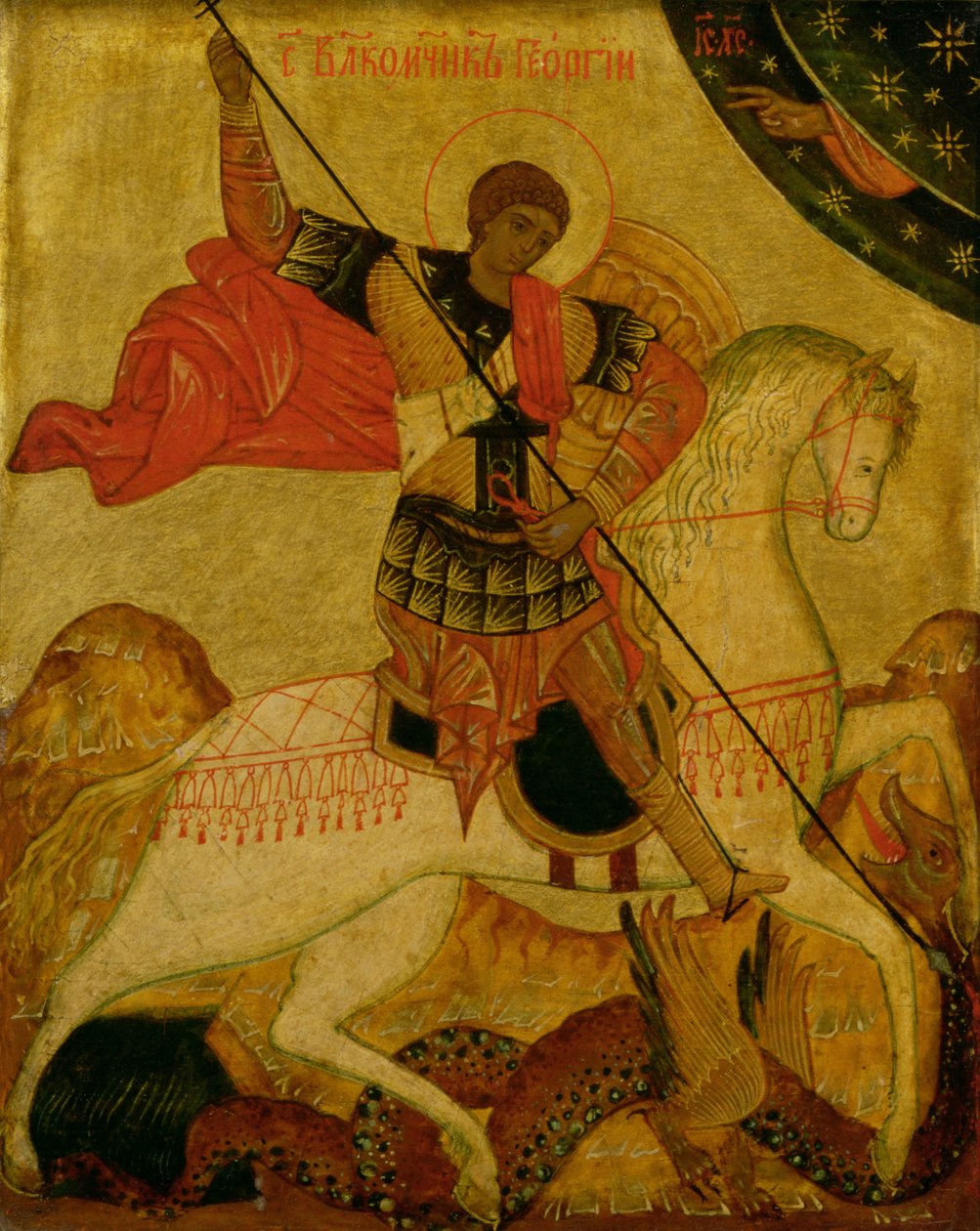 Saint Georges terrassant le dragon - Russian School