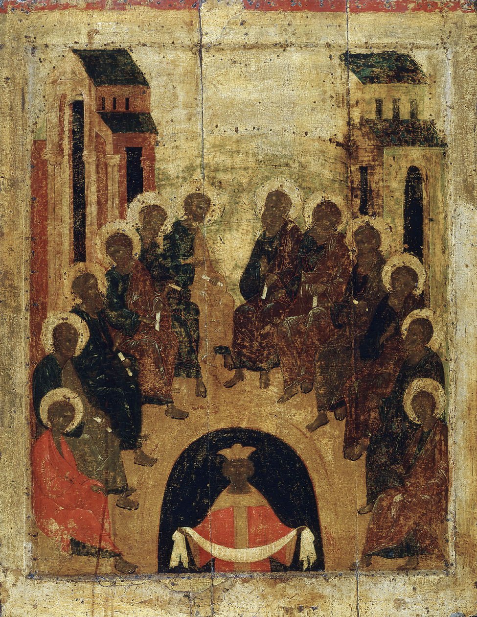 La descente du Saint-Esprit sur les apôtres - Russian icon.