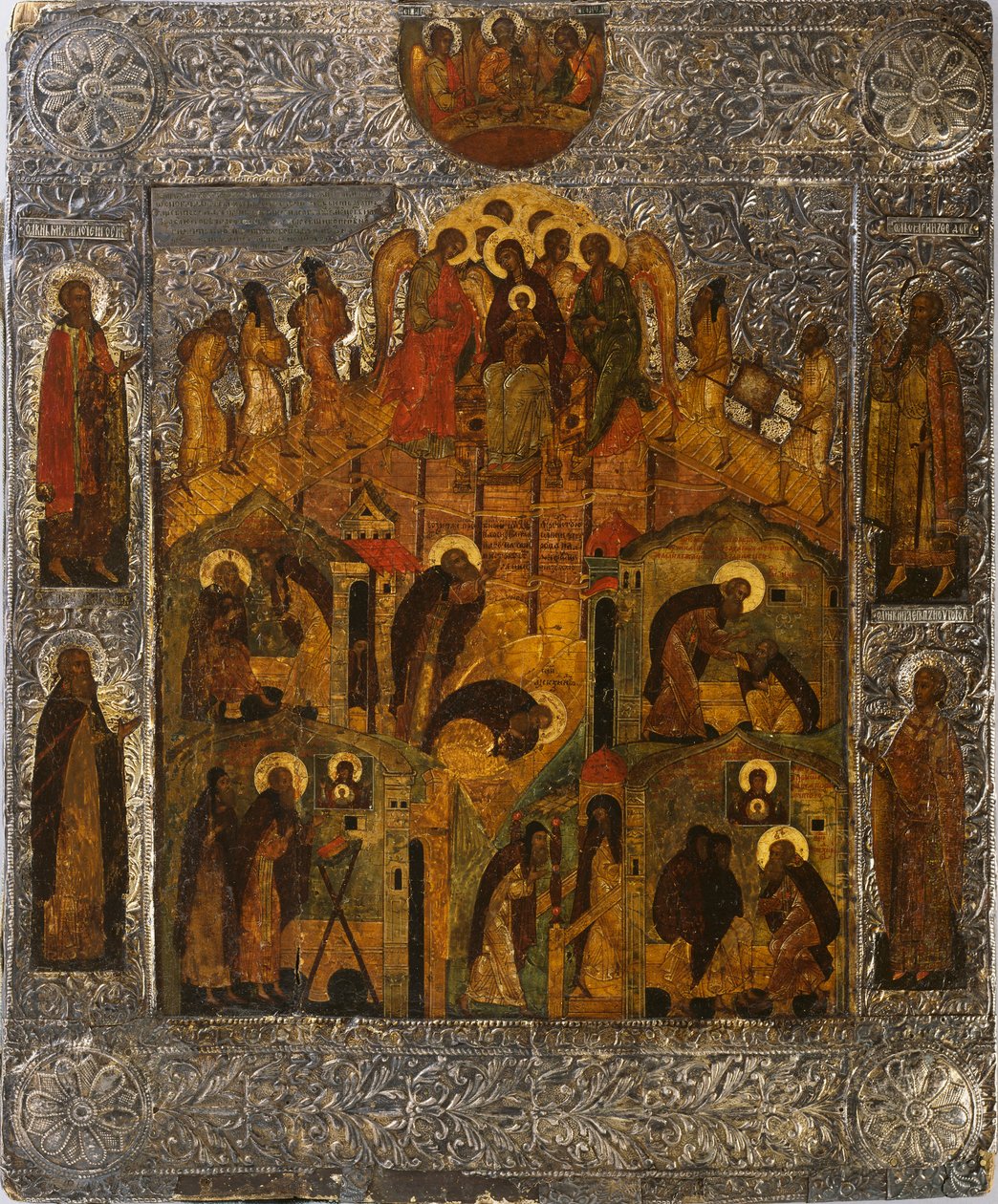 La Révélation de la Vierge Marie à Saint Alexandre Svirsky, 1600s - Russian icon.