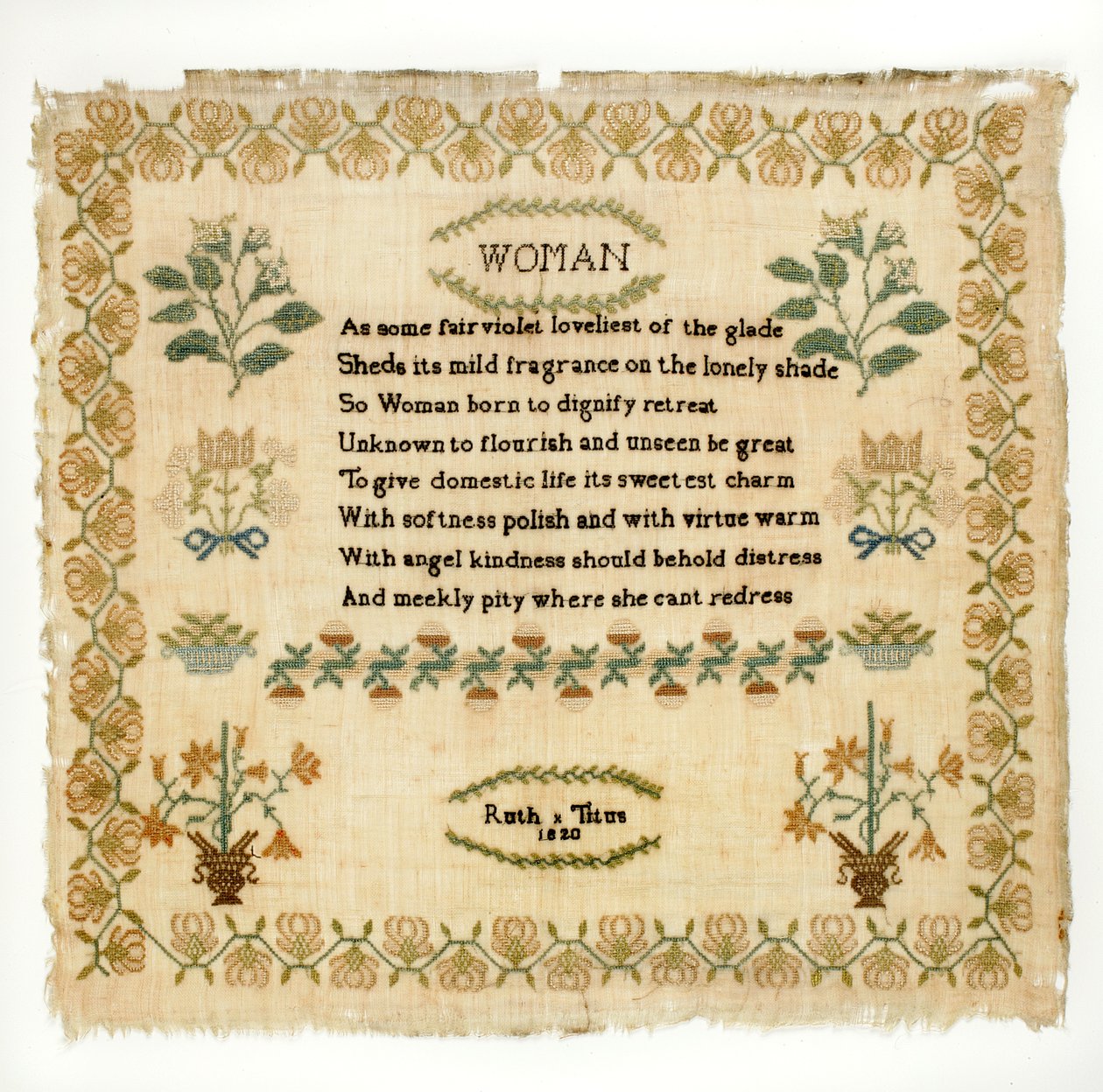 Échantillon de vers, 1820 - Ruth Titus