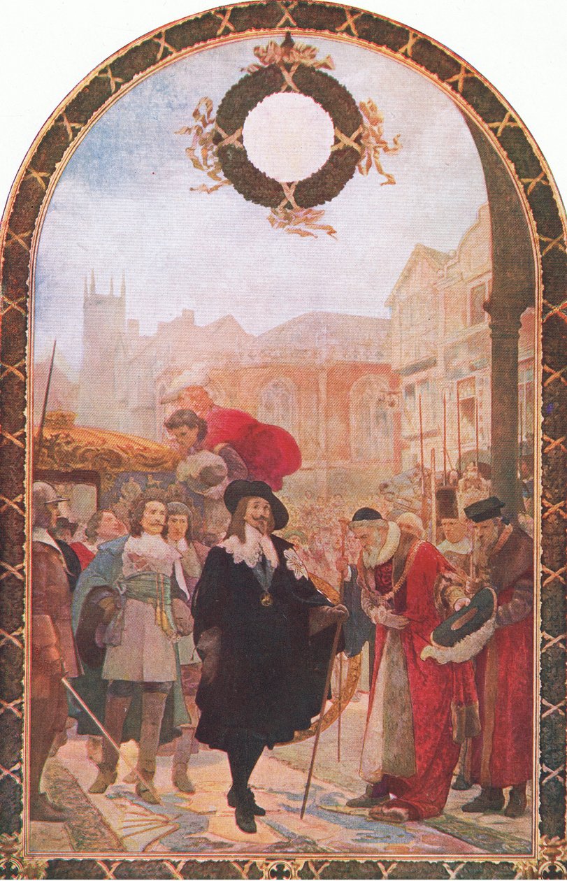 Charles Ier demandant les cinq membres au Guildhall 1641, illustration de L