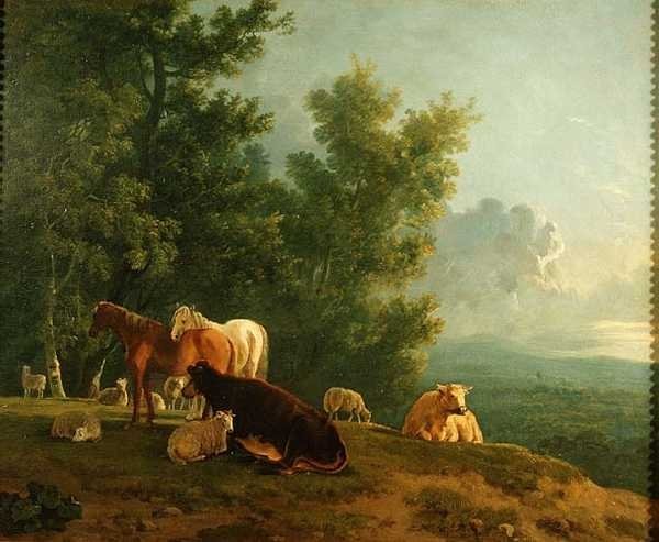 Chevaux et vaches dans un paysage - S. and Barrett G. Gilpin