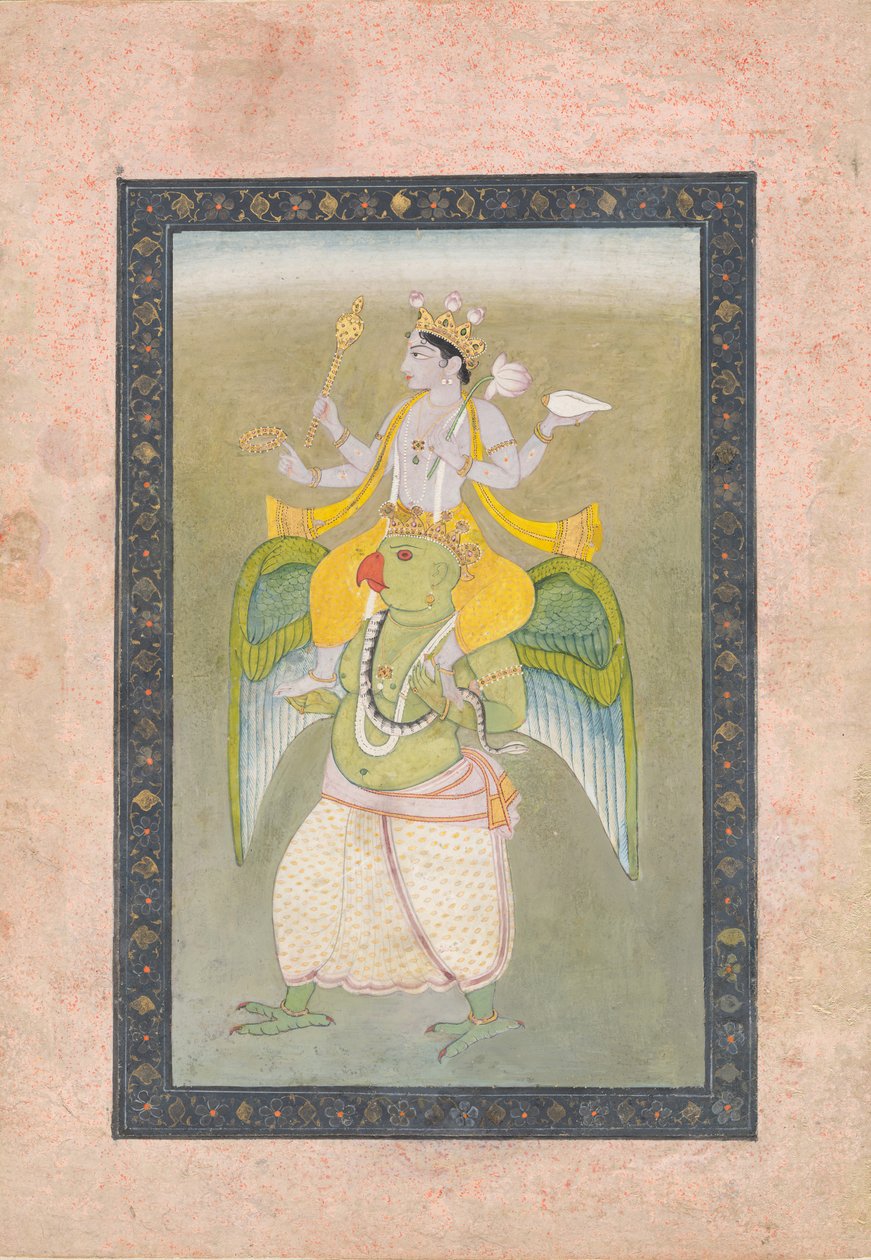 Vishnu sur Garuda, vers 1810-20 - Sajnu