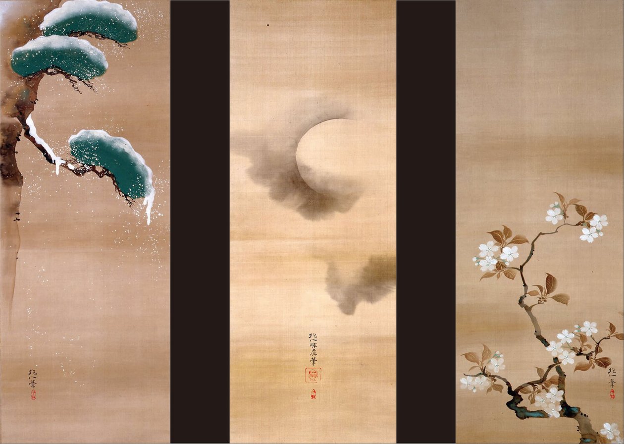 Neige, lune et fleurs - Sakai Hoitsu