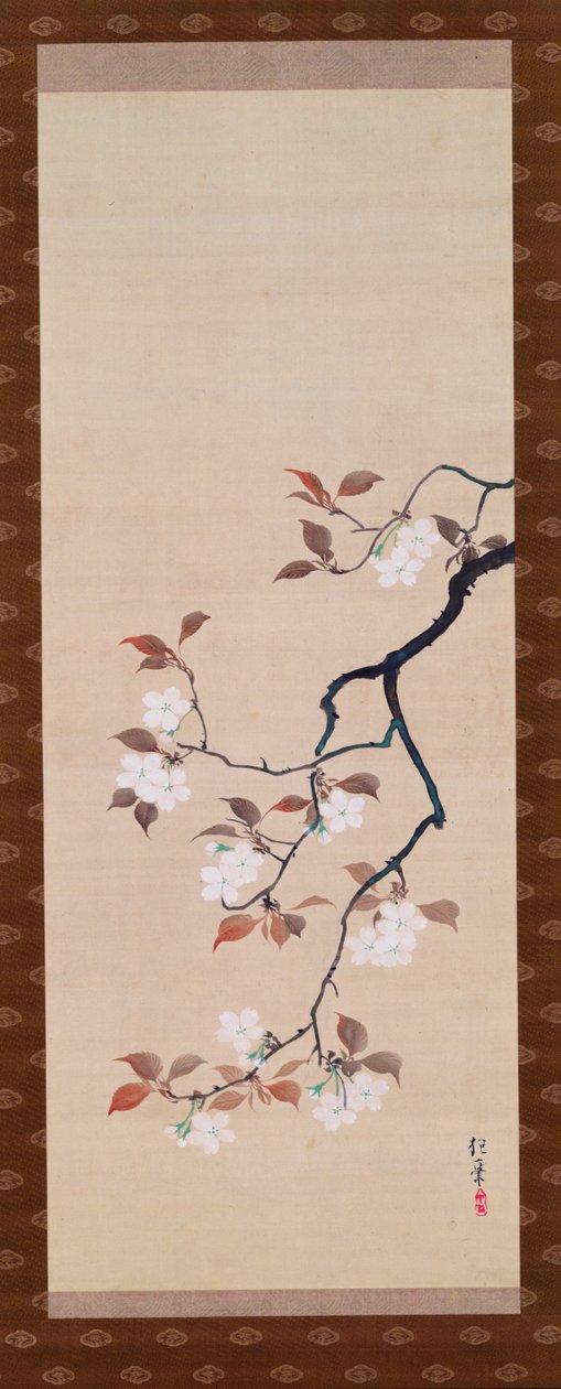 Paravent représentant des fleurs de cerisier, d