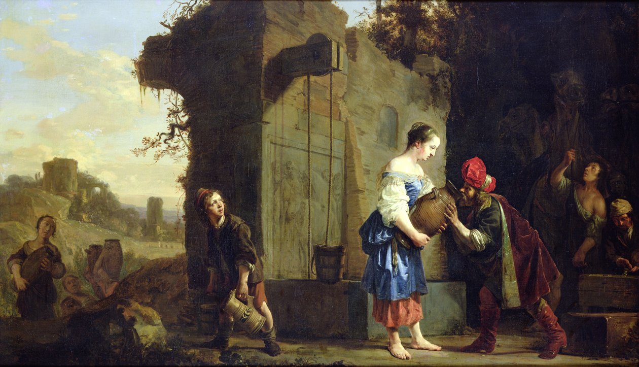 Éliézer et Rebecca au puits, 1660 - Salomon de Bray