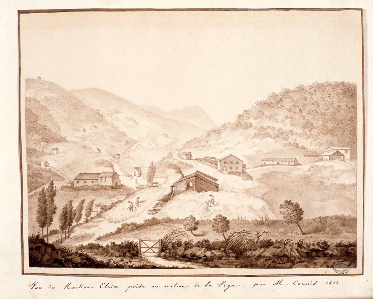 Vue de Montioni, prise du milieu de la vigne, 1812 - Salomon Guillaume Counis