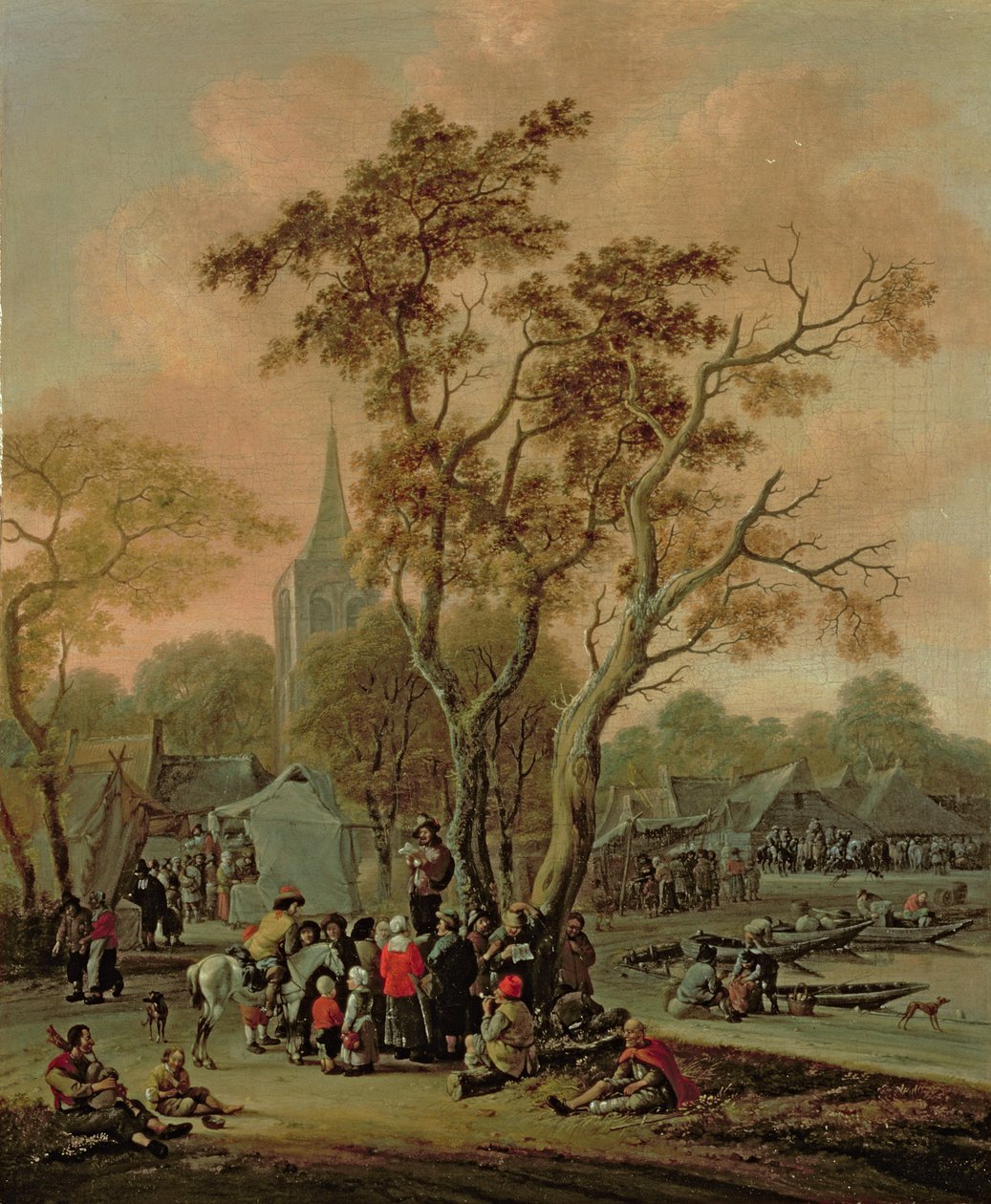 Une foire de village avec un mummer, 1702 - Salomon Rombouts