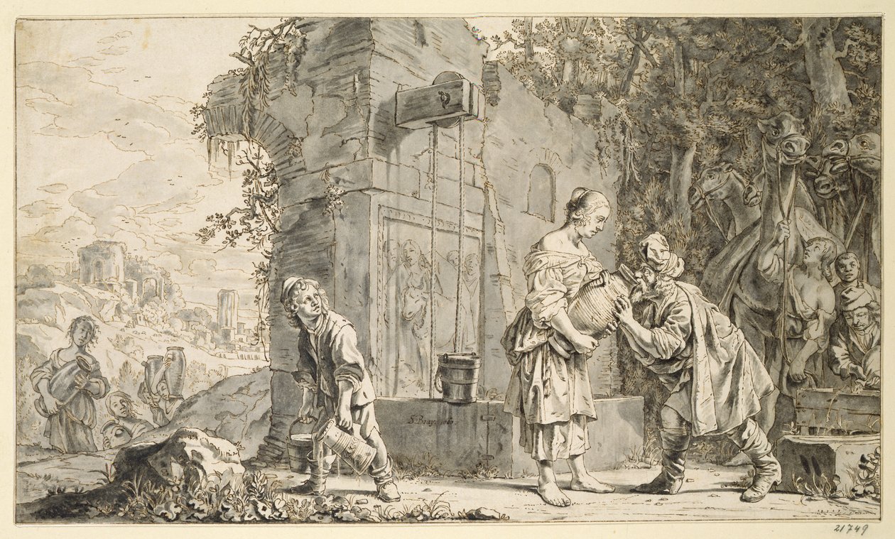 Rebecca et Éliézer, 1660 - Salomon de Bray