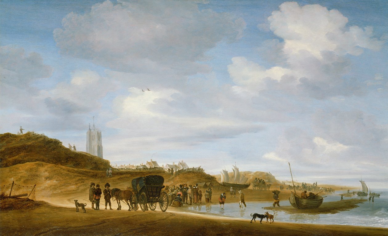 La plage à Egmond-an-Zee - Salomon van Ruisdael or Ruysdael