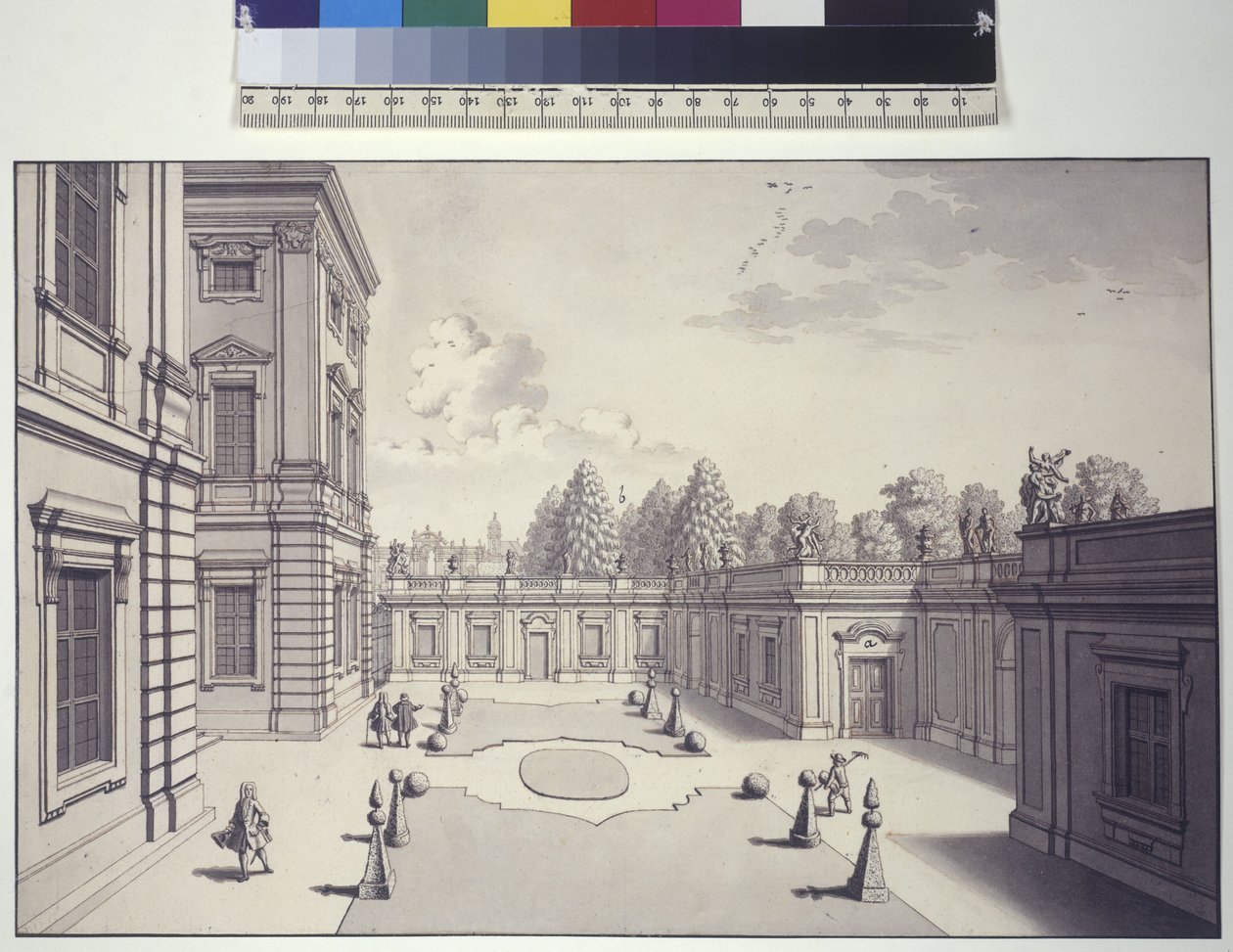 Pleine page : vue des jardins du Palais Liechtenstein - Salomon Kleiner