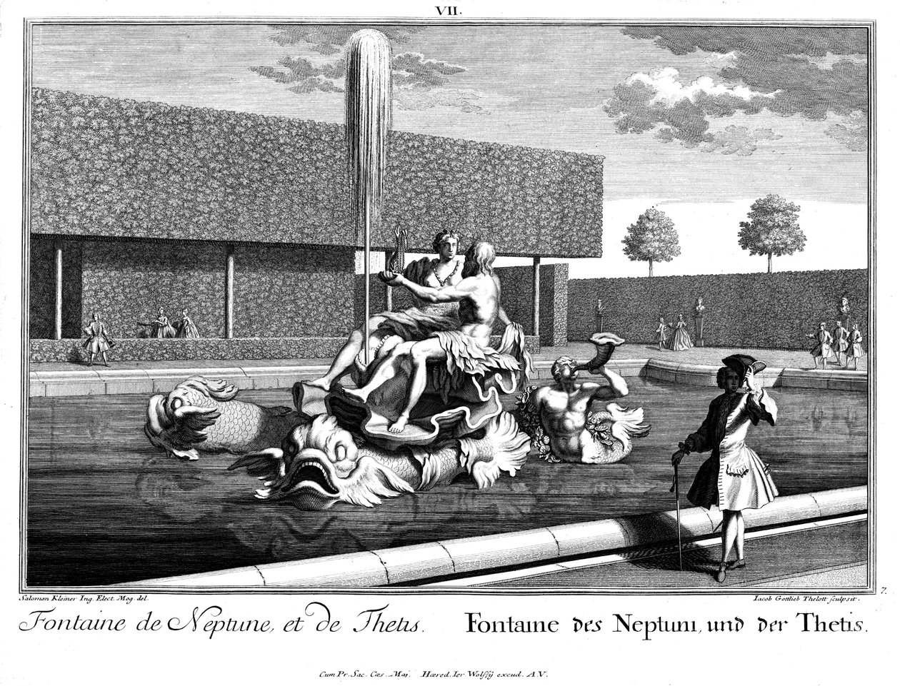 Vue de la fontaine de Neptune et de Thétis - Salomon Kleiner