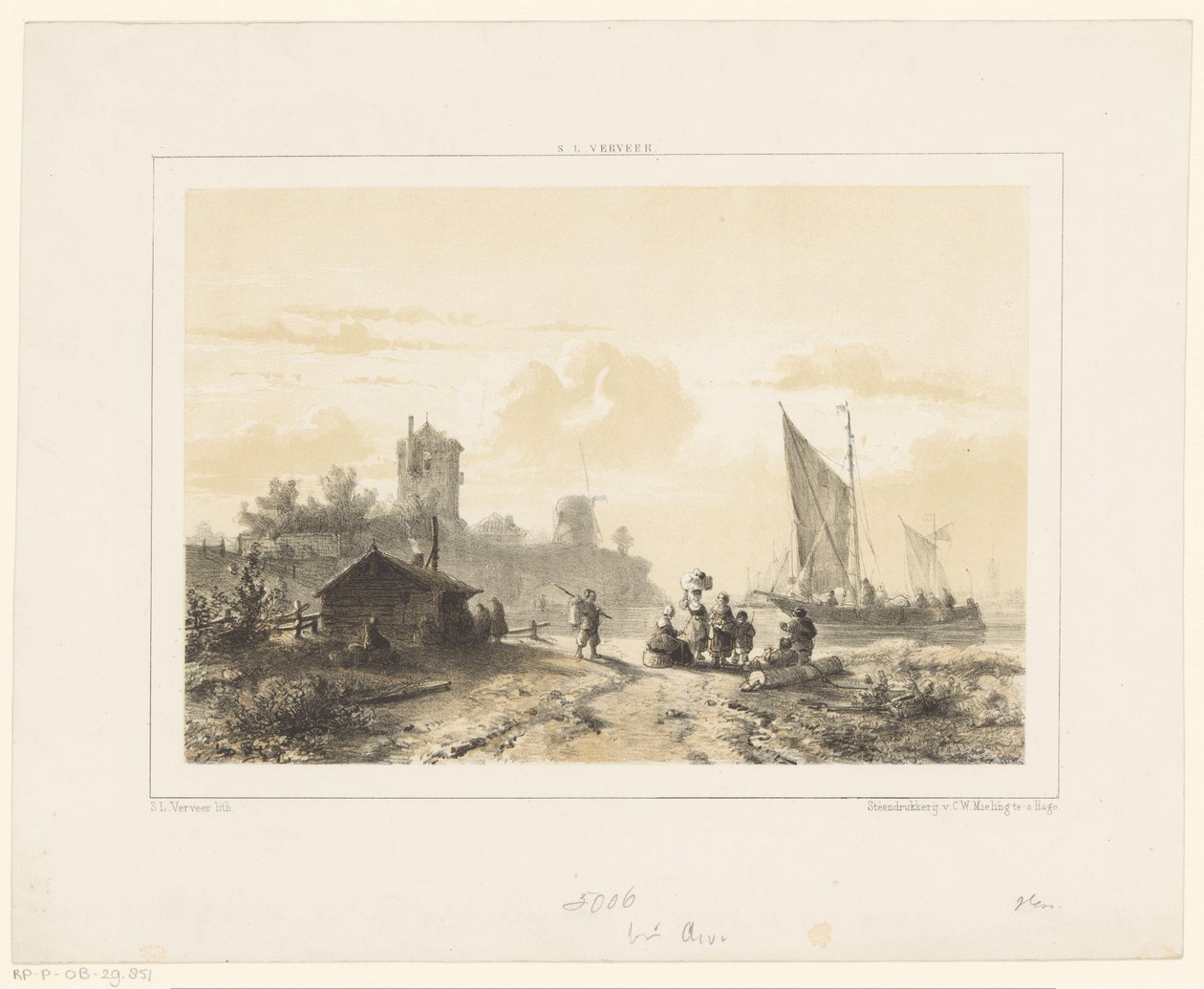 Activité autour du port - Salomon Leonardus Verveer