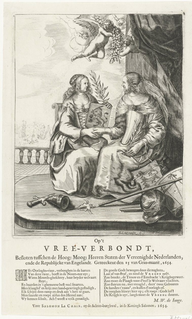 Allégorie de la paix de Westminster, 1654 - Salomon Pietersz. Lachair