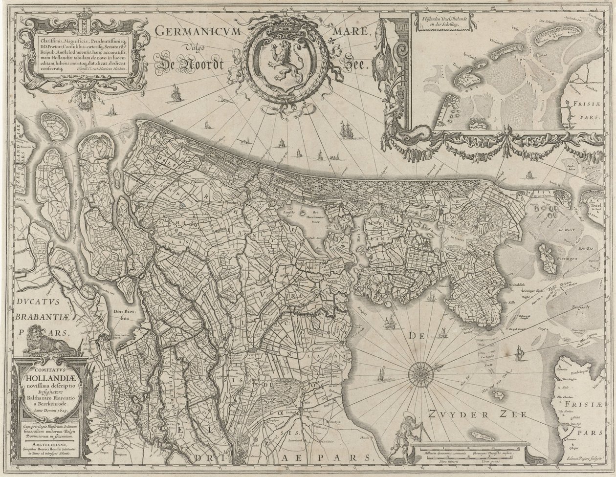 Carte topographique de la Hollande - Salomon Rogiers