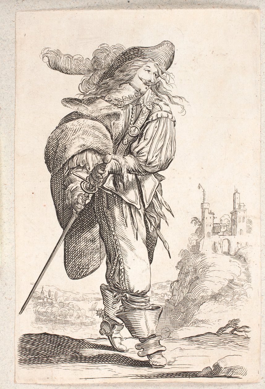 Homme marchant, profil trois quarts à droite, attrapant l