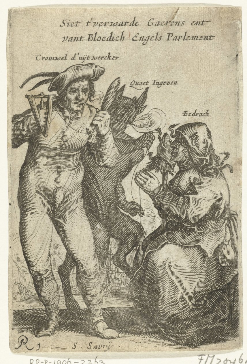 Caricature de Cromwell, ca. 1652-1654 - Salomon Savery