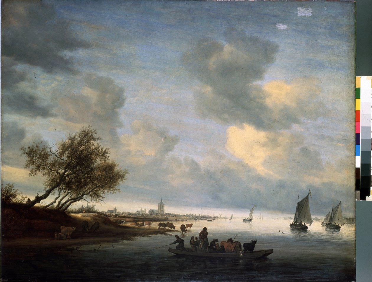 Ferry à Arnhem - Salomon van Ruisdael or Ruysdael