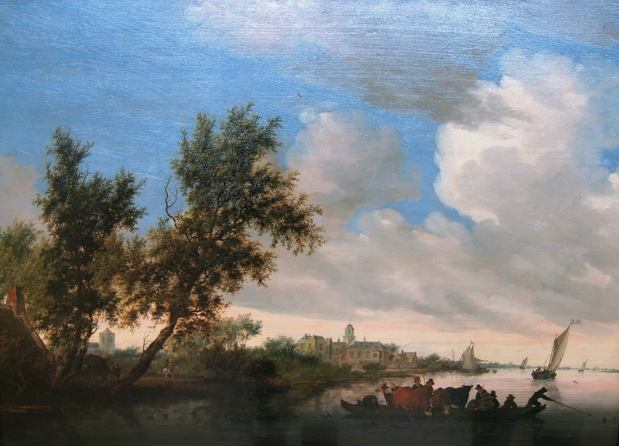 Paysage fluvial avec le château de Nijenrode - Salomon van Ruysdael