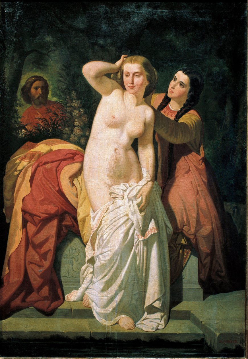 David et Bethsabée, David espionnant Bethsabée au bain - Salustiano Asenjo