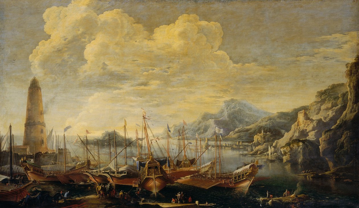 Paysage marin avec phare - Salvator Rosa