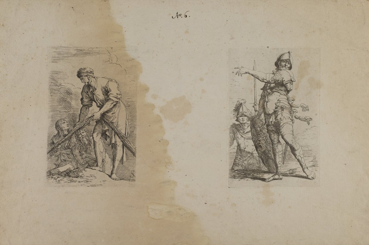 (Série de figurines) Homme tenant une corde lourde - Salvator Rosa
