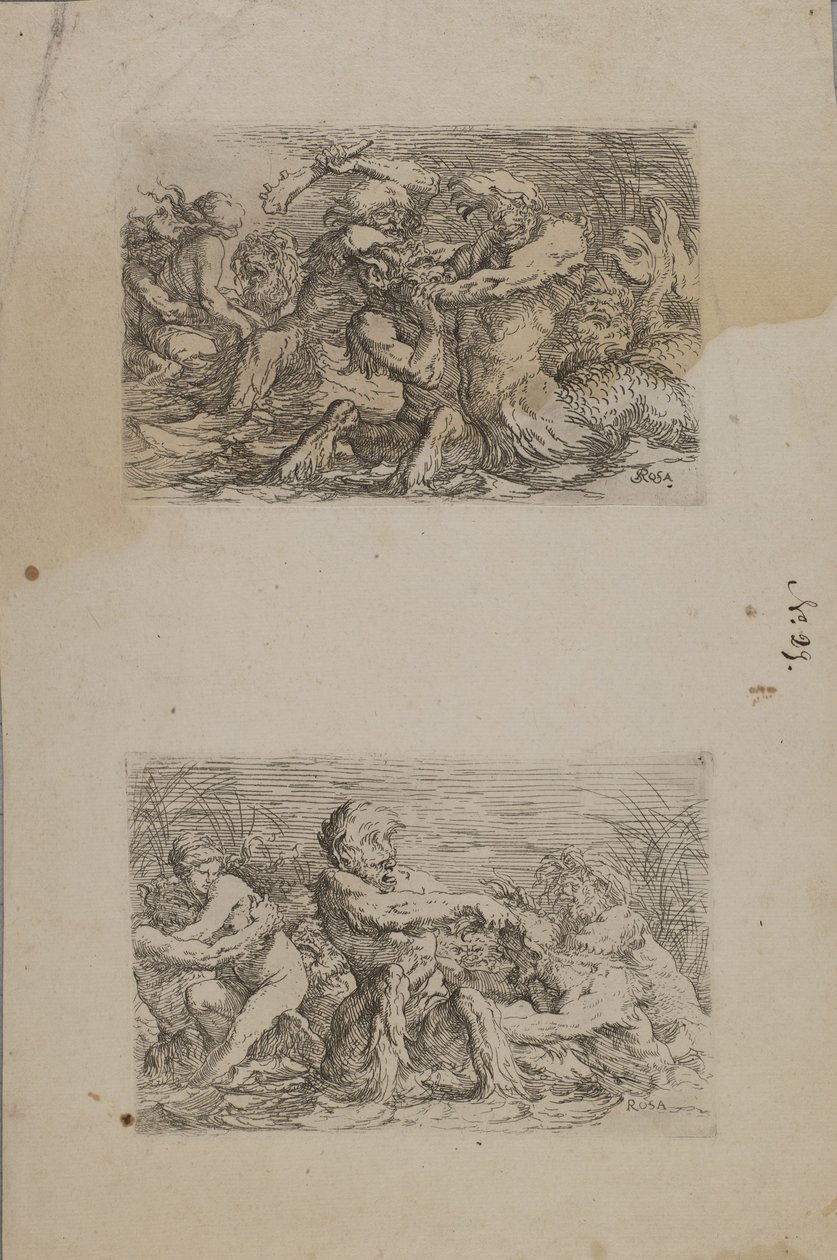 (Série de figurines) Les dieux de la rivière se battent - Salvator Rosa