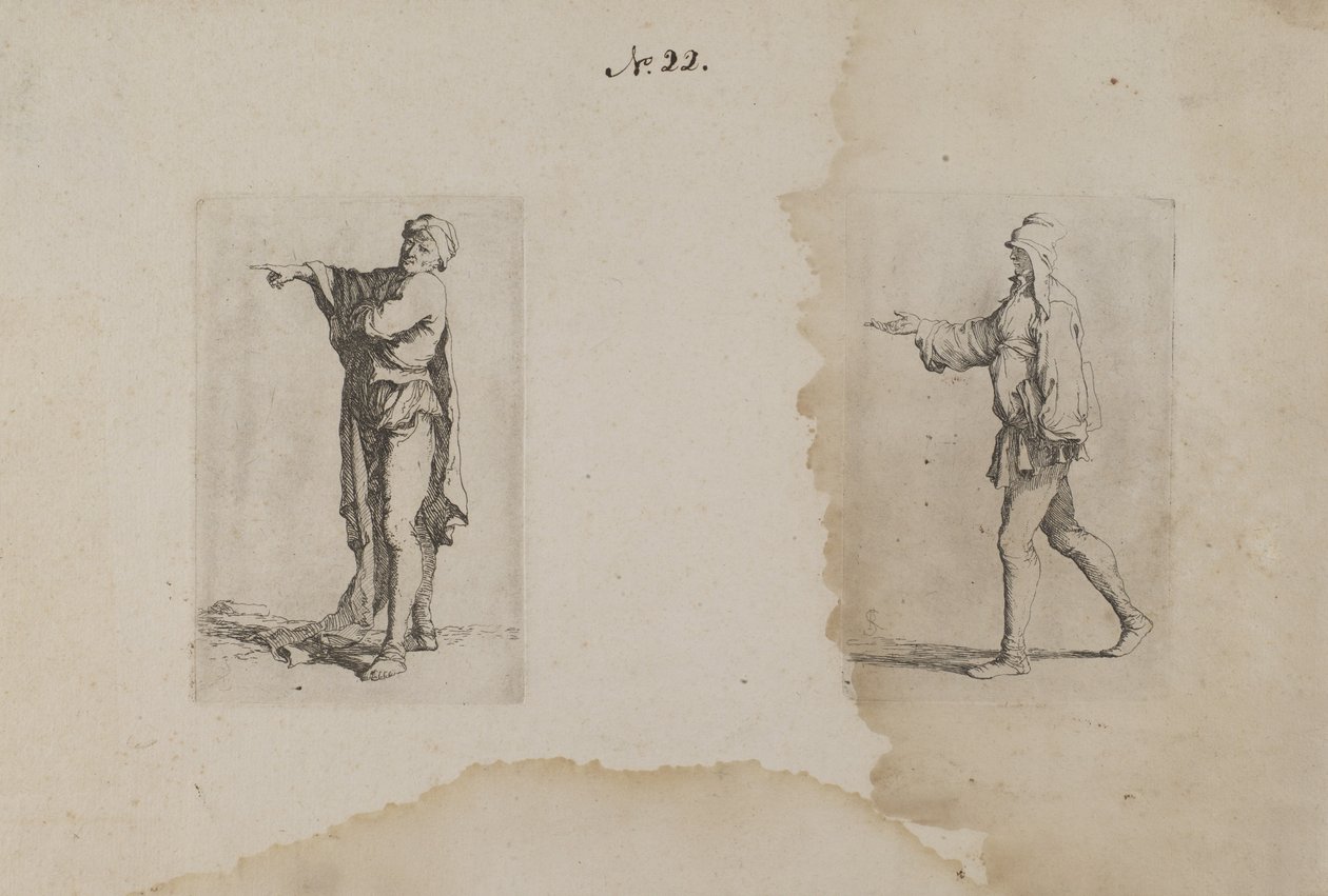 (Série de figurines) Homme debout, pointant vers la gauche - Salvator Rosa