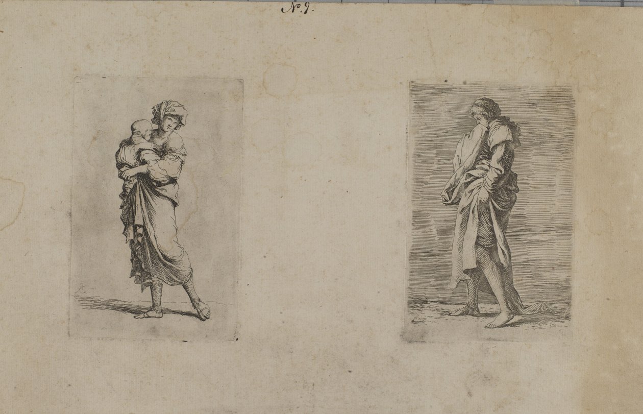 (Série de figurines) Femme tenant son bébé - Salvator Rosa