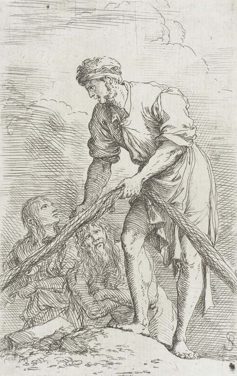 Figurine : un homme tirant un filet - Salvator Rosa