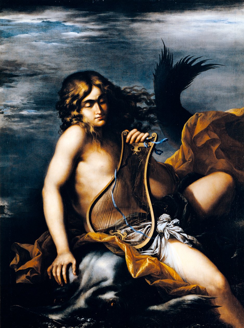 Arion sur le dauphin, par Salvator Rosa (1615-1673), huile sur toile - Salvator Rosa