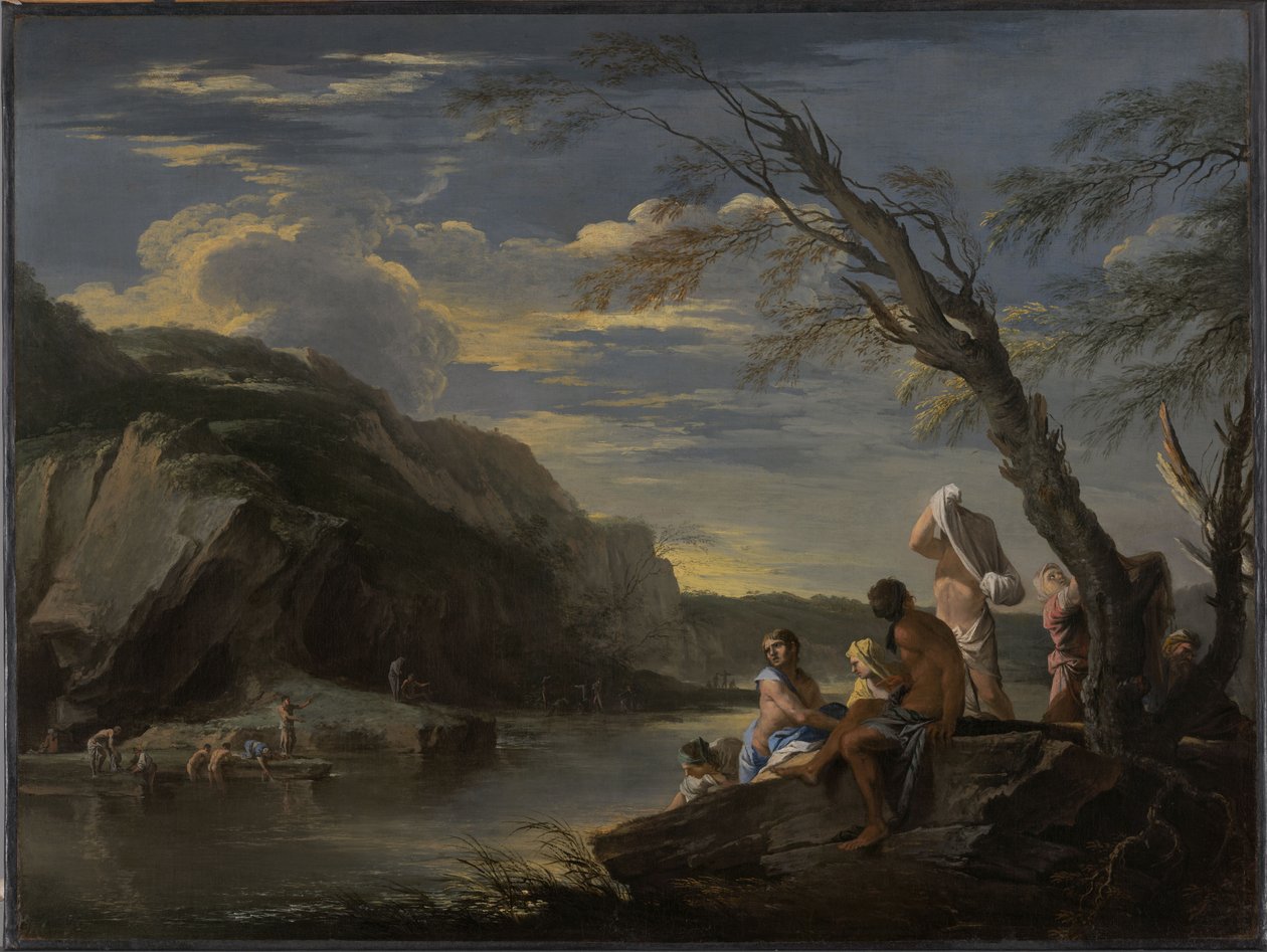Paysage avec des baigneurs - Salvator Rosa