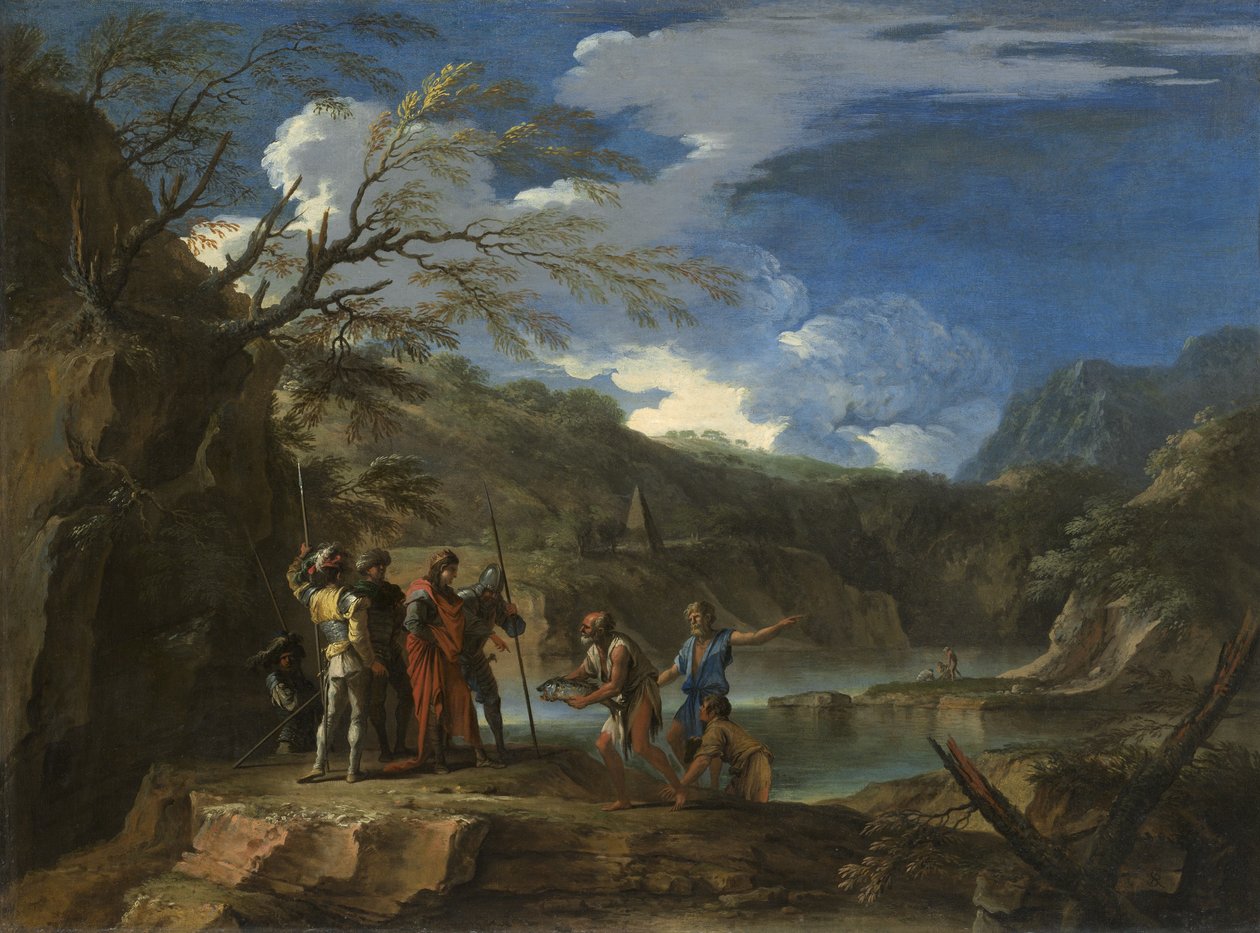 Polycrate et le pêcheur, c.1664 - Salvator Rosa