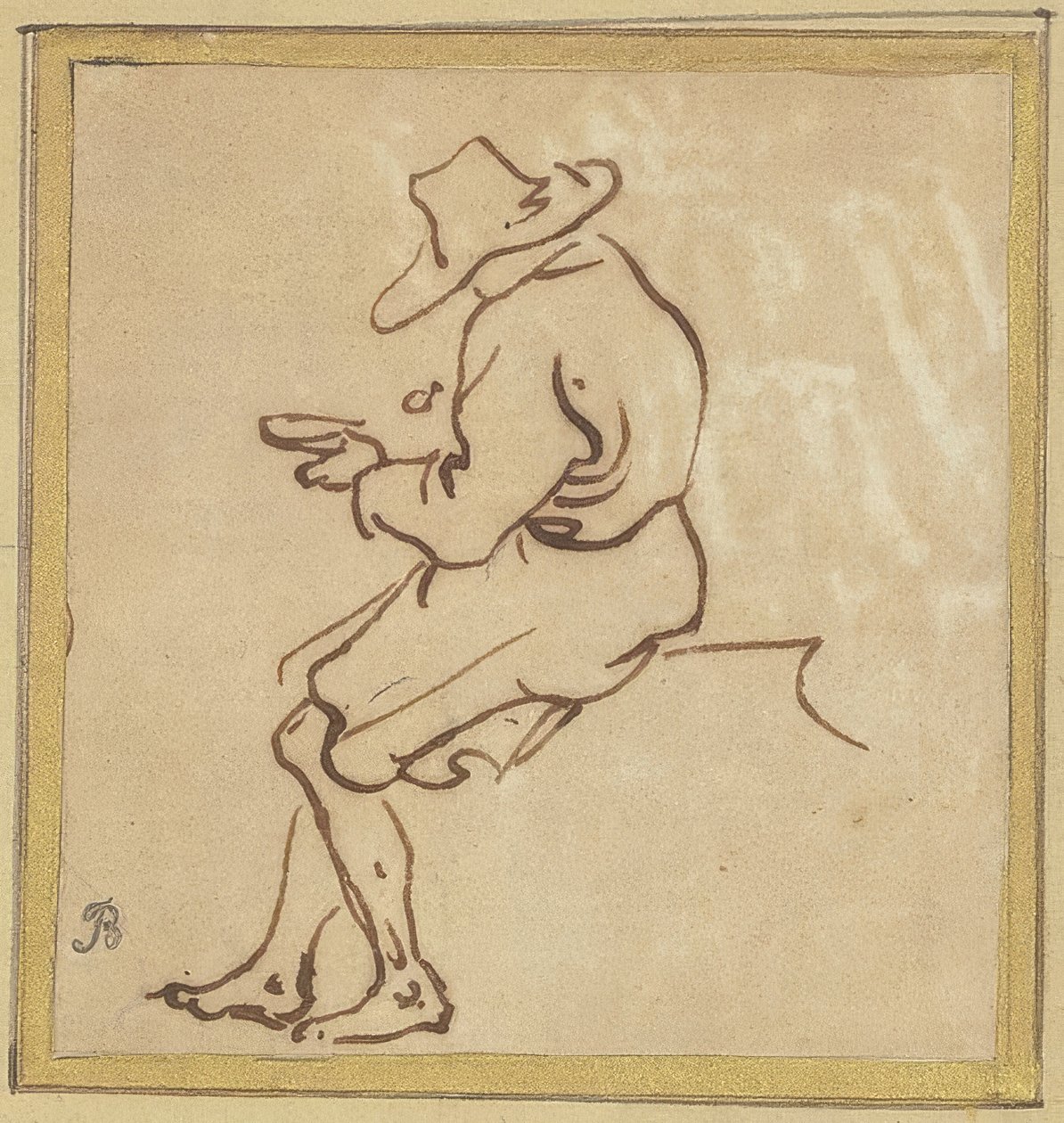 Homme assis de profil vers la gauche - Salvator Rosa