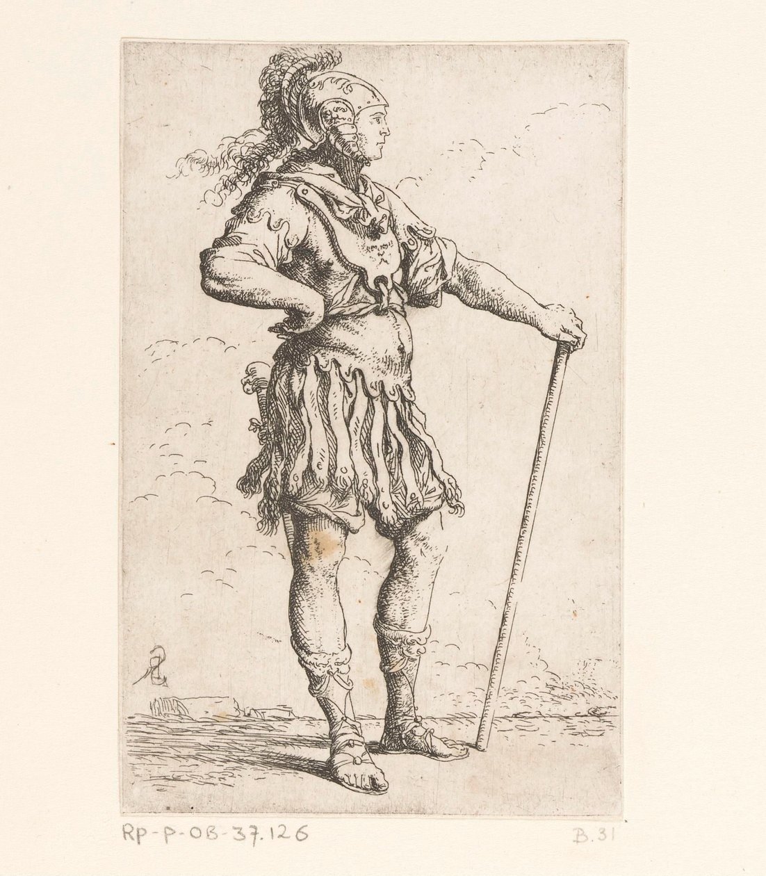 Soldat avec un bâton - Salvator Rosa