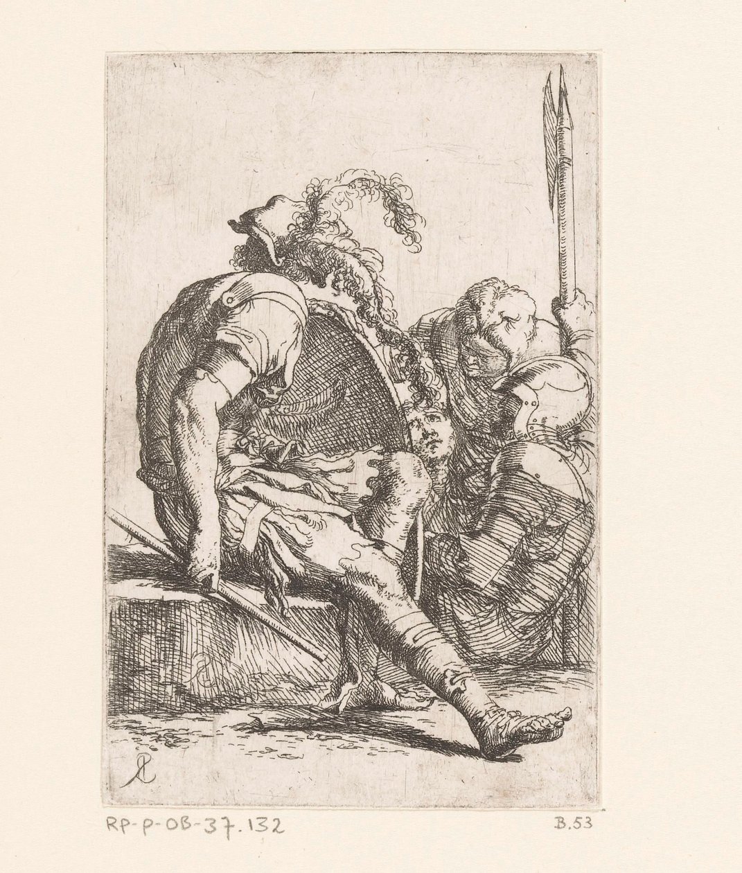 Quatre soldats (Petites figures, Figurine) - Salvator Rosa