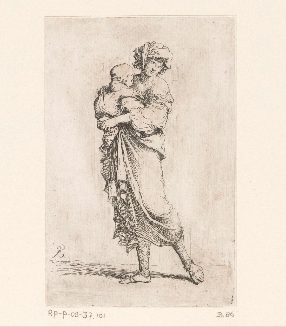 Femme avec un enfant (Kleine figuren, Figurine) - Salvator Rosa