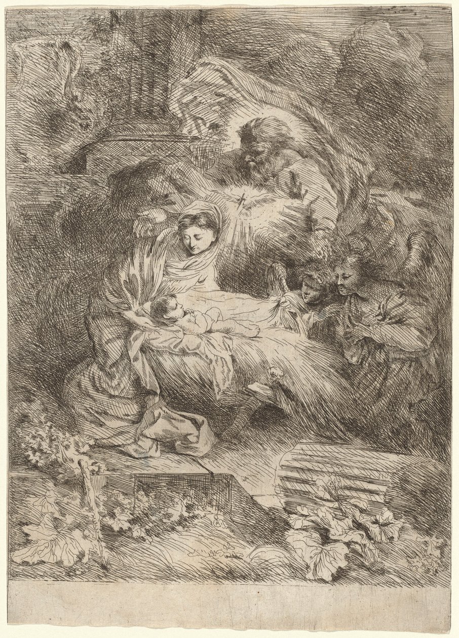 La Nativité avec Dieu le Père et le Saint-Esprit - Salvatore Castiglione
