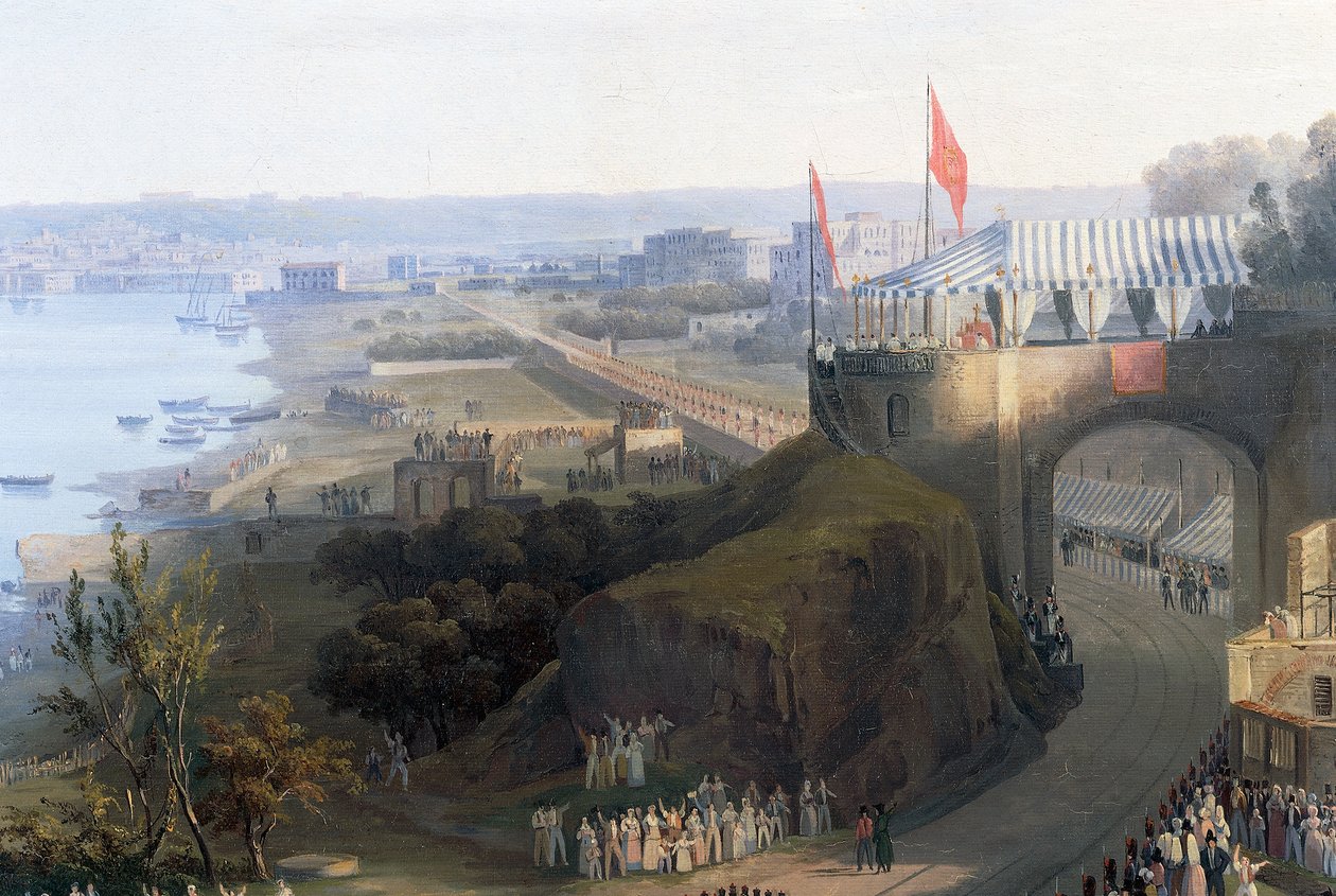 Ouverture de la ligne de chemin de fer de Naples à Portici - Salvatore Fergola
