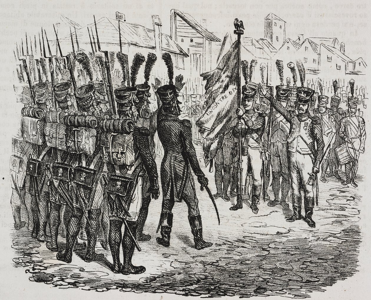 Drapeau du 84e régiment, lithographie de Salvatore Puglia de l