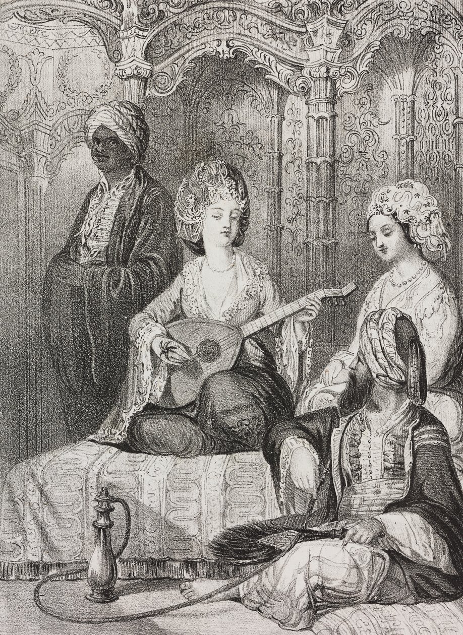 Harem en Orient, lithographie de Salvatore Puglia de Poliorama Pittoresco, n 2, 19 août - Salvatore Puglia