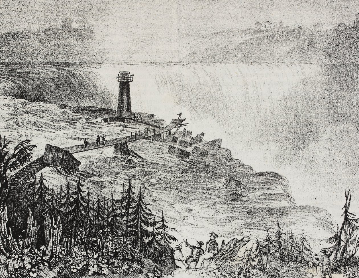Chute en fer à cheval, Ontario, Canada, lithographie de Salvatore Puglia de Poliorama Pittoresco, n 6, 17 septembre - Salvatore Puglia